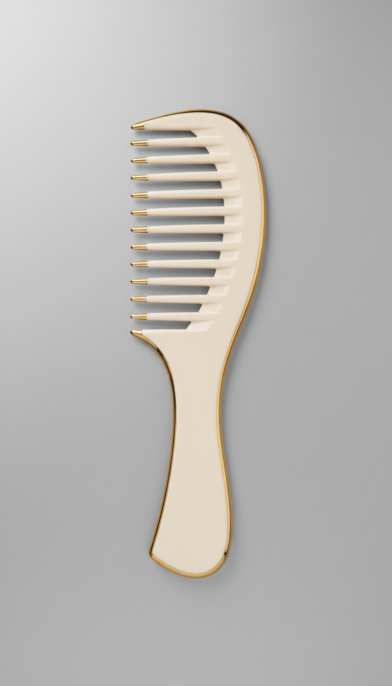 Gold-edged detangling comb